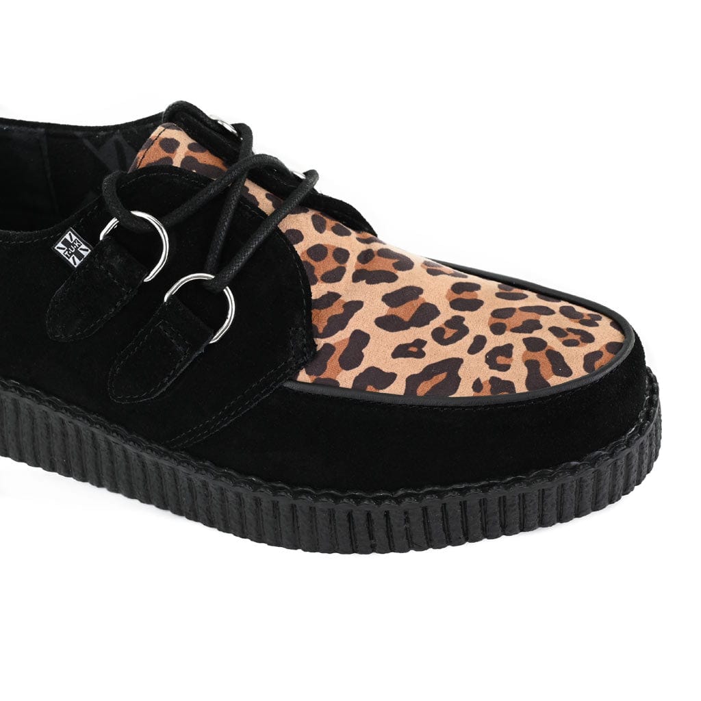 TUK Shoes Viva Low Creeper Black & Leopard Suede