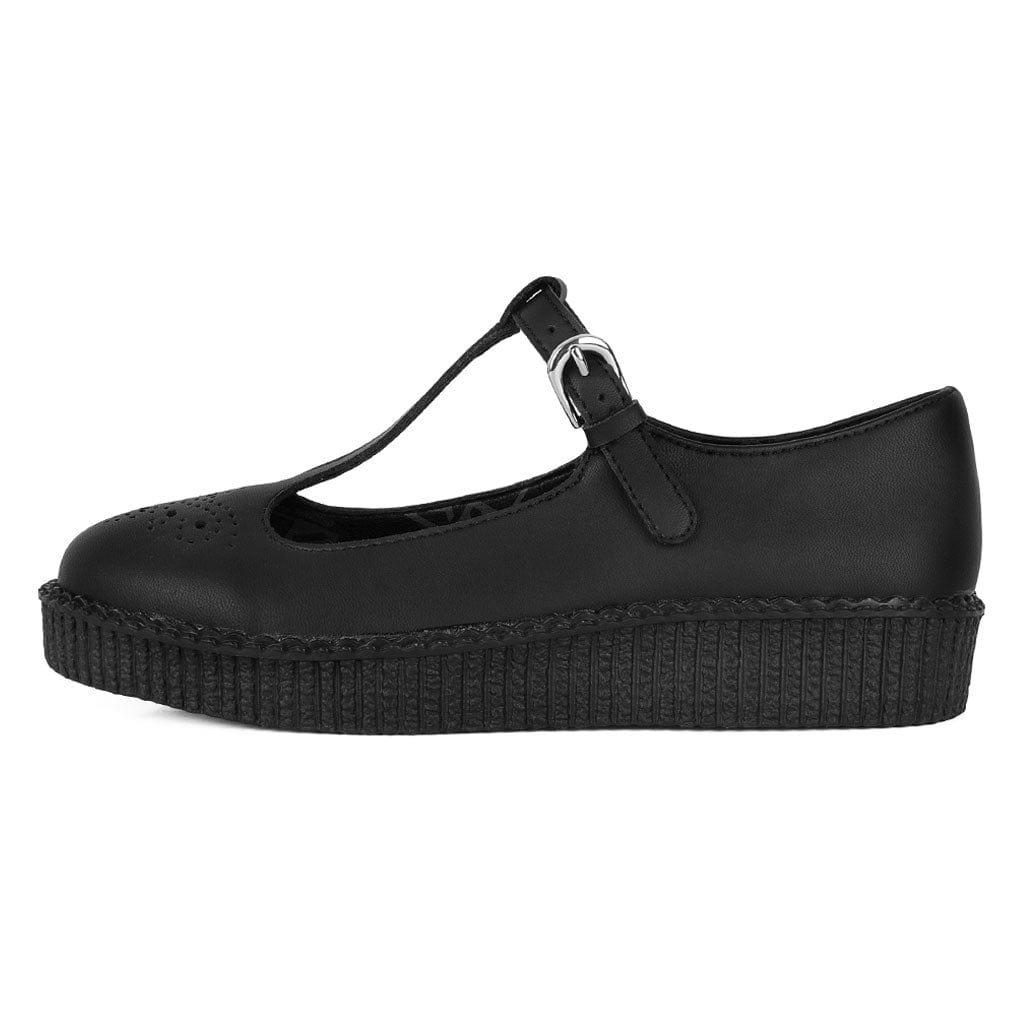 TUK Shoes Ballet Creeper Single Strap Black Vegan Leather