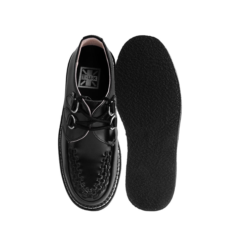 TUK Shoes 1970 Original Creeper Black Leather & White Stitch