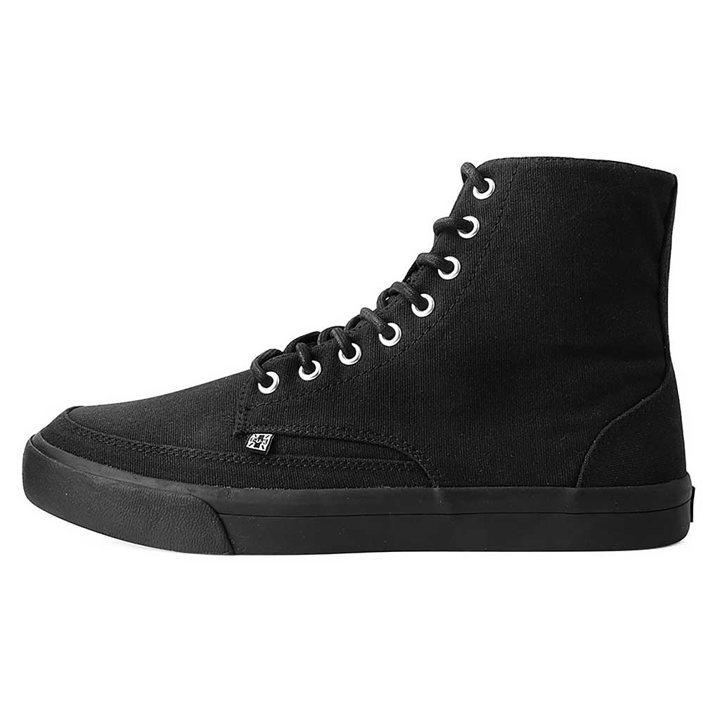 TUK Shoes Creeper Sneaker Hi Top Black Canvas