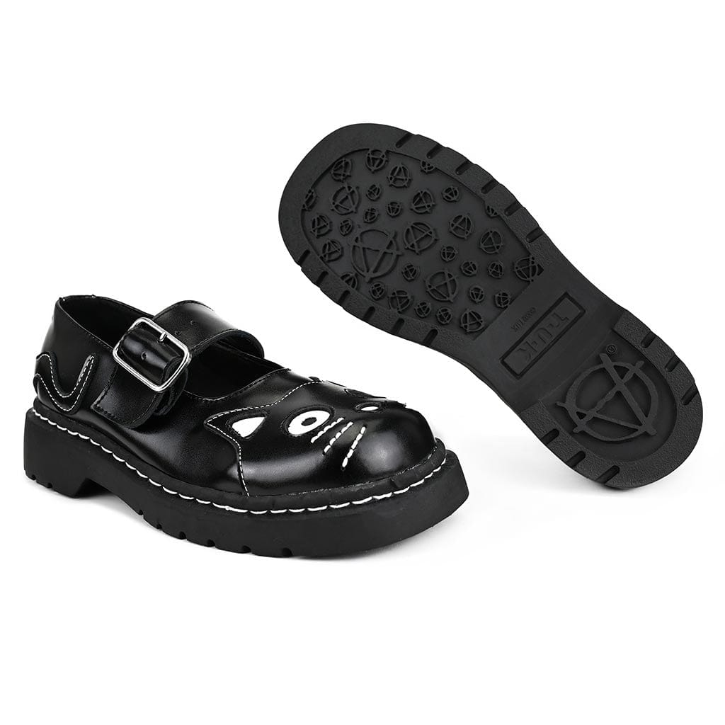 TUK Shoes Mary Jane Kitty Black Leather