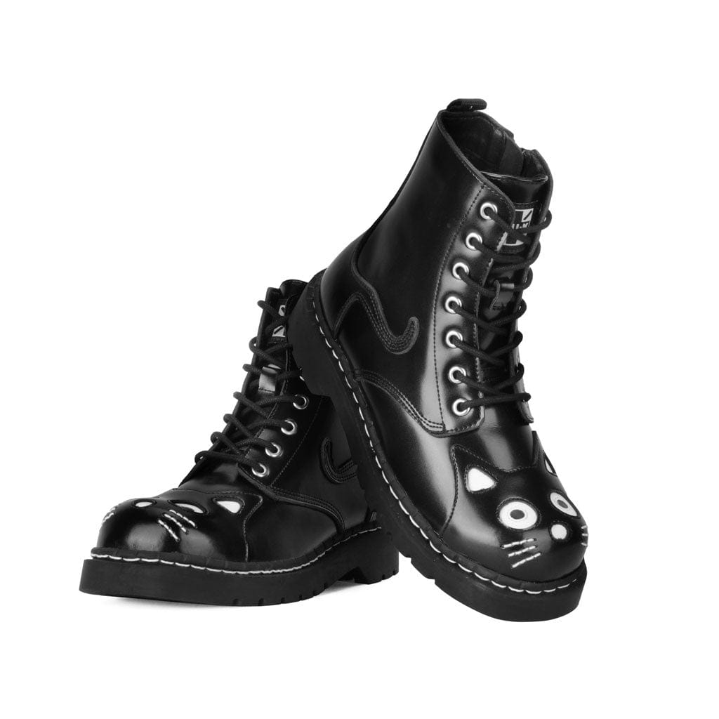 TUK Shoes Kitty Combat Boot Black Leather