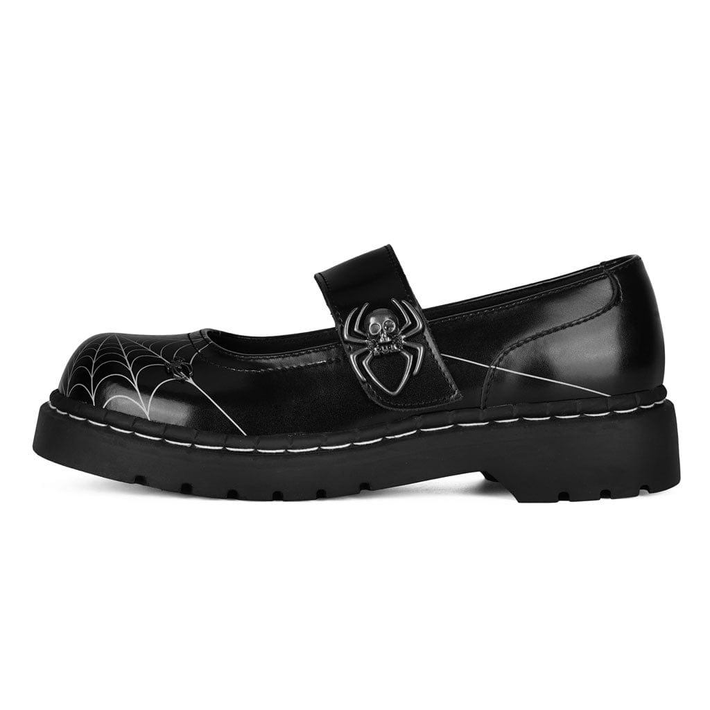 TUK Shoes Anarchic Mary Jane Black Spiderweb Leather