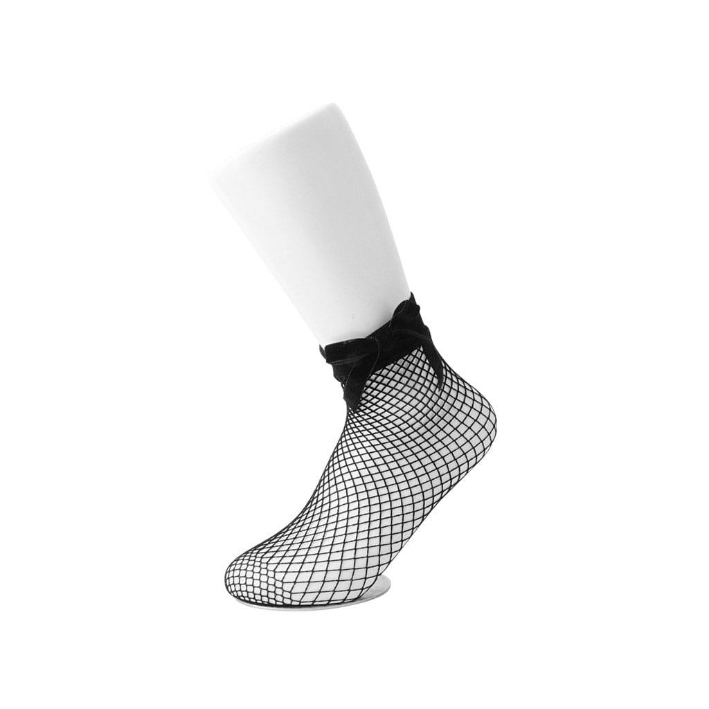 TUK Shoes Fishnet Bow Crew Sock Womens