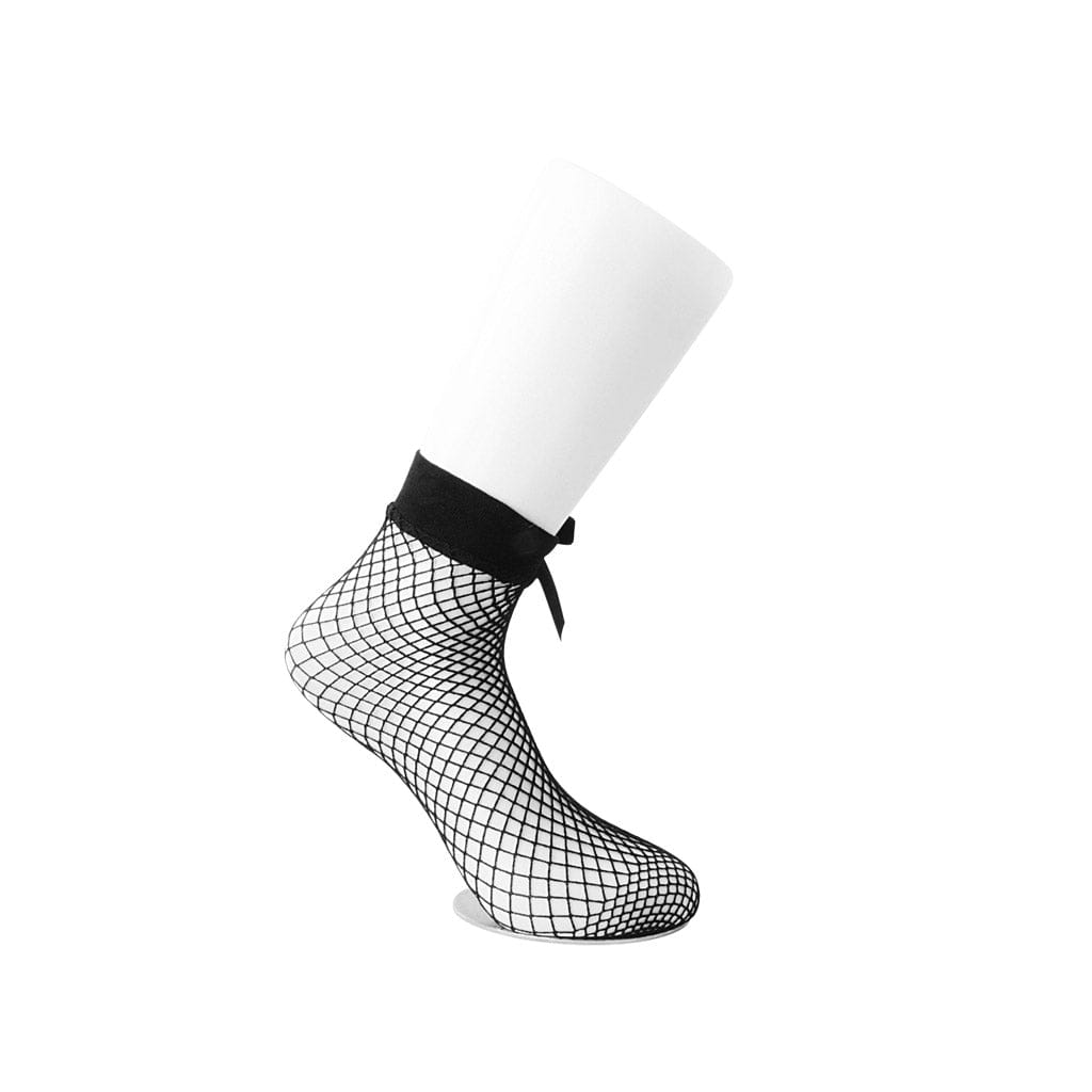 TUK Shoes Fishnet Bow Crew Sock Womens