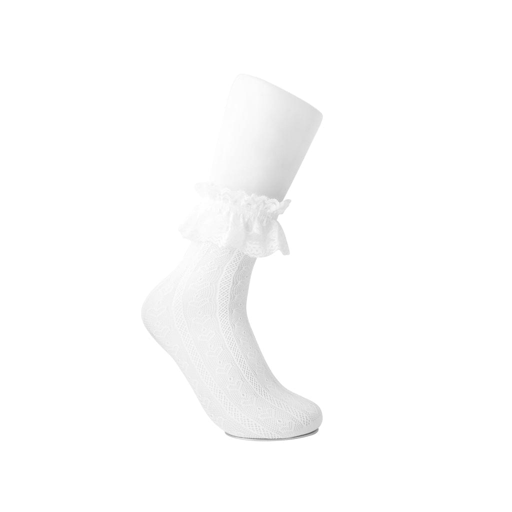 TUK Shoes White Lace Crew Sock