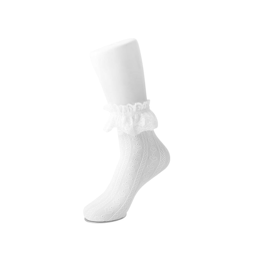 TUK Shoes White Lace Crew Sock