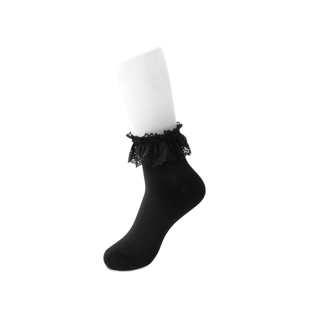 TUK Shoes Black Knit Lace Sock