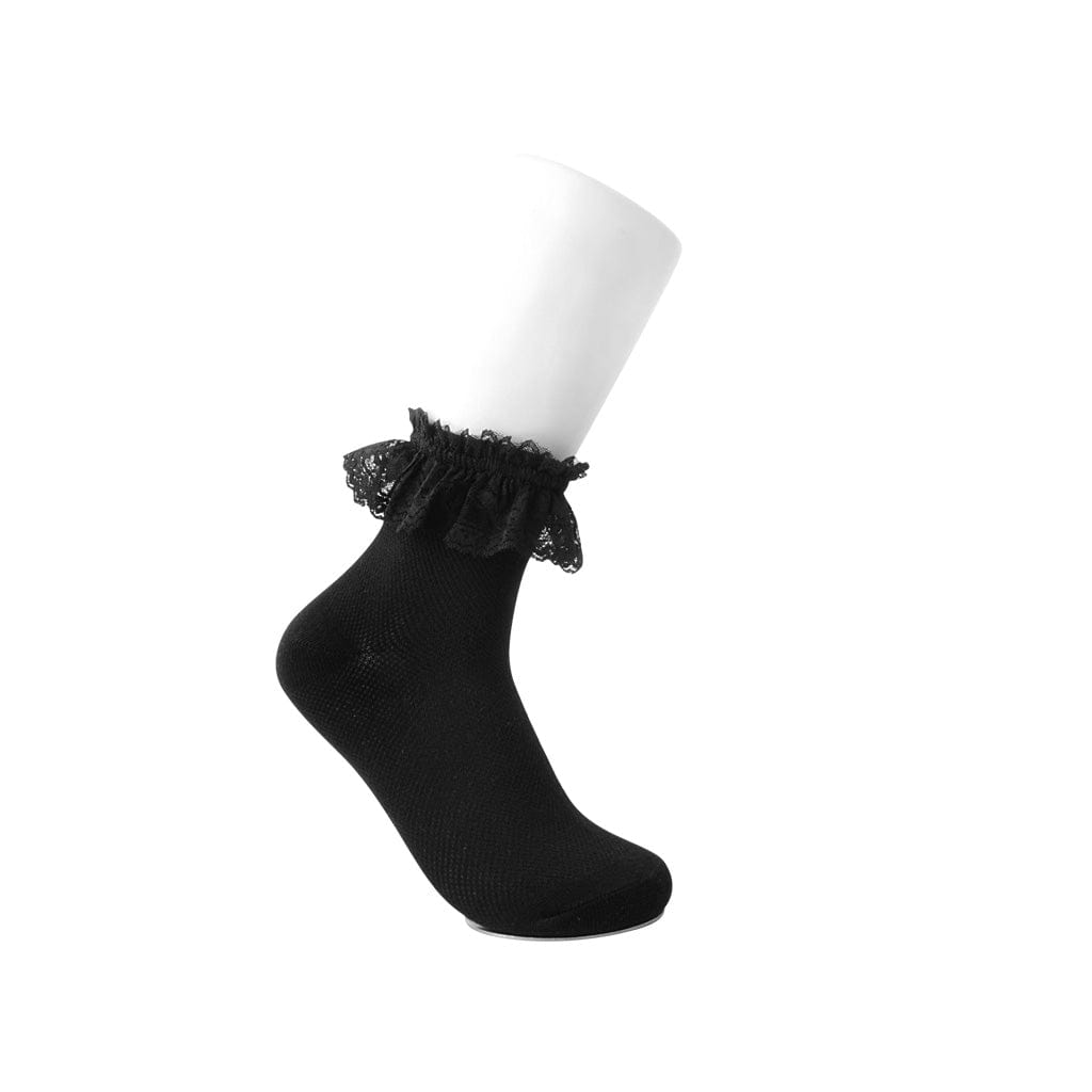 TUK Shoes Black Knit Lace Sock