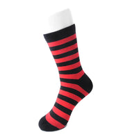 Crew Sock Red & Black Stripe Mens