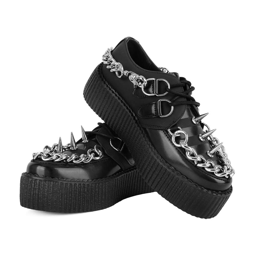 TUK Shoes Spiked Black Viva High Creeper