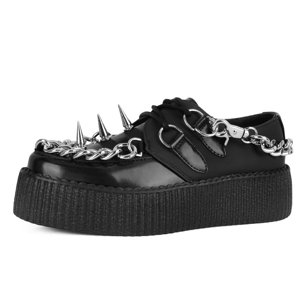 TUK Shoes Spiked Black Viva High Creeper