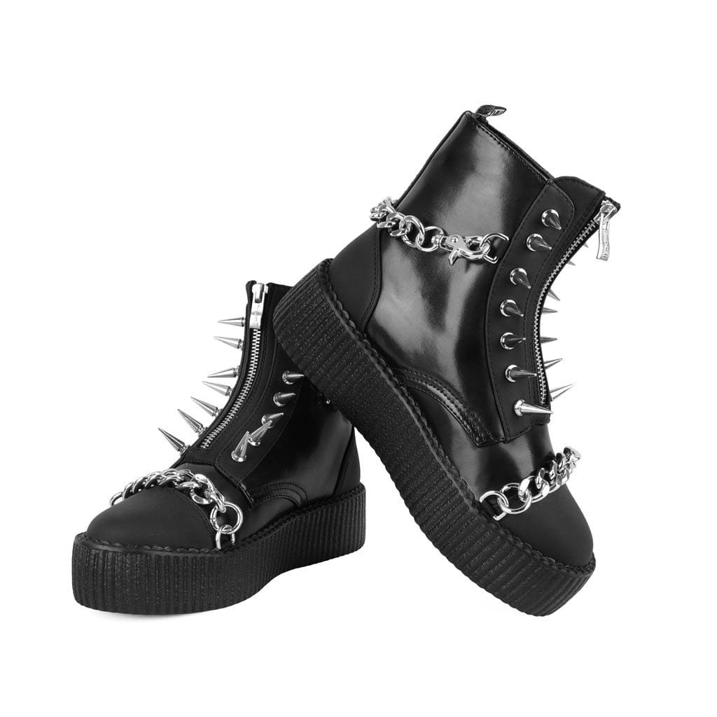 TUK Shoes Viva High Spiked Black Zipper Boot TUKskin™