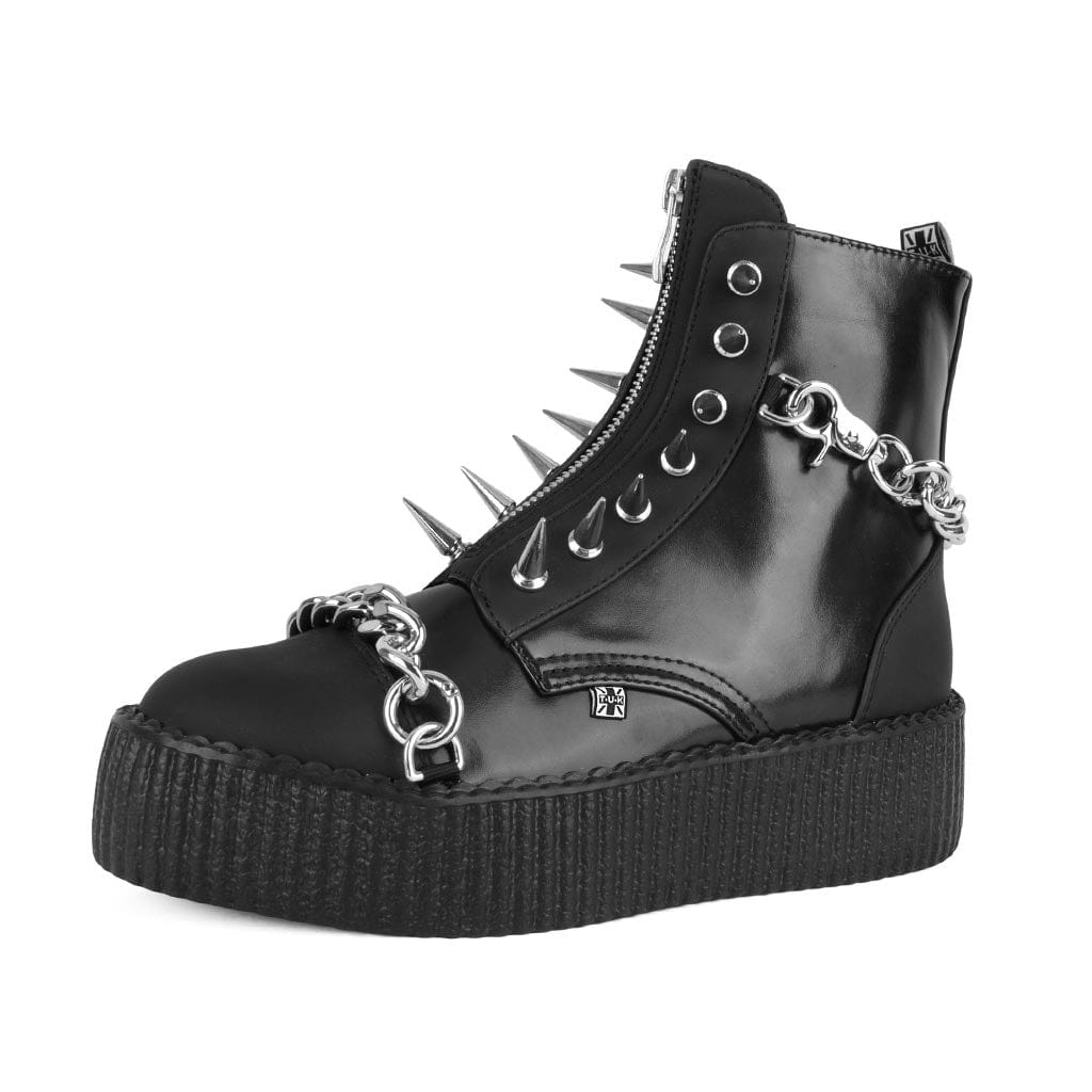 TUK Shoes Viva High Spiked Black Zipper Boot TUKskin™