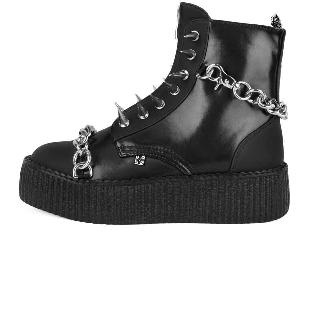 TUK Shoes Viva High Spiked Black Zipper Boot TUKskin™