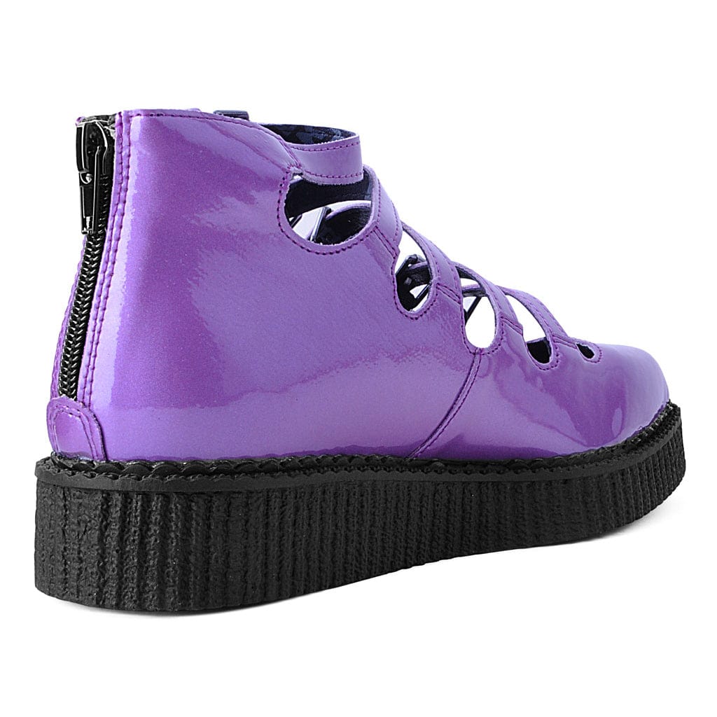 Purple Metallic Multi-Strap Pointed Mary Jane