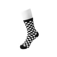 Crew Sock Black & White Checker Womens