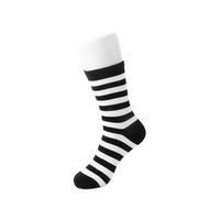 Crew Sock Black & White Stripe Mens